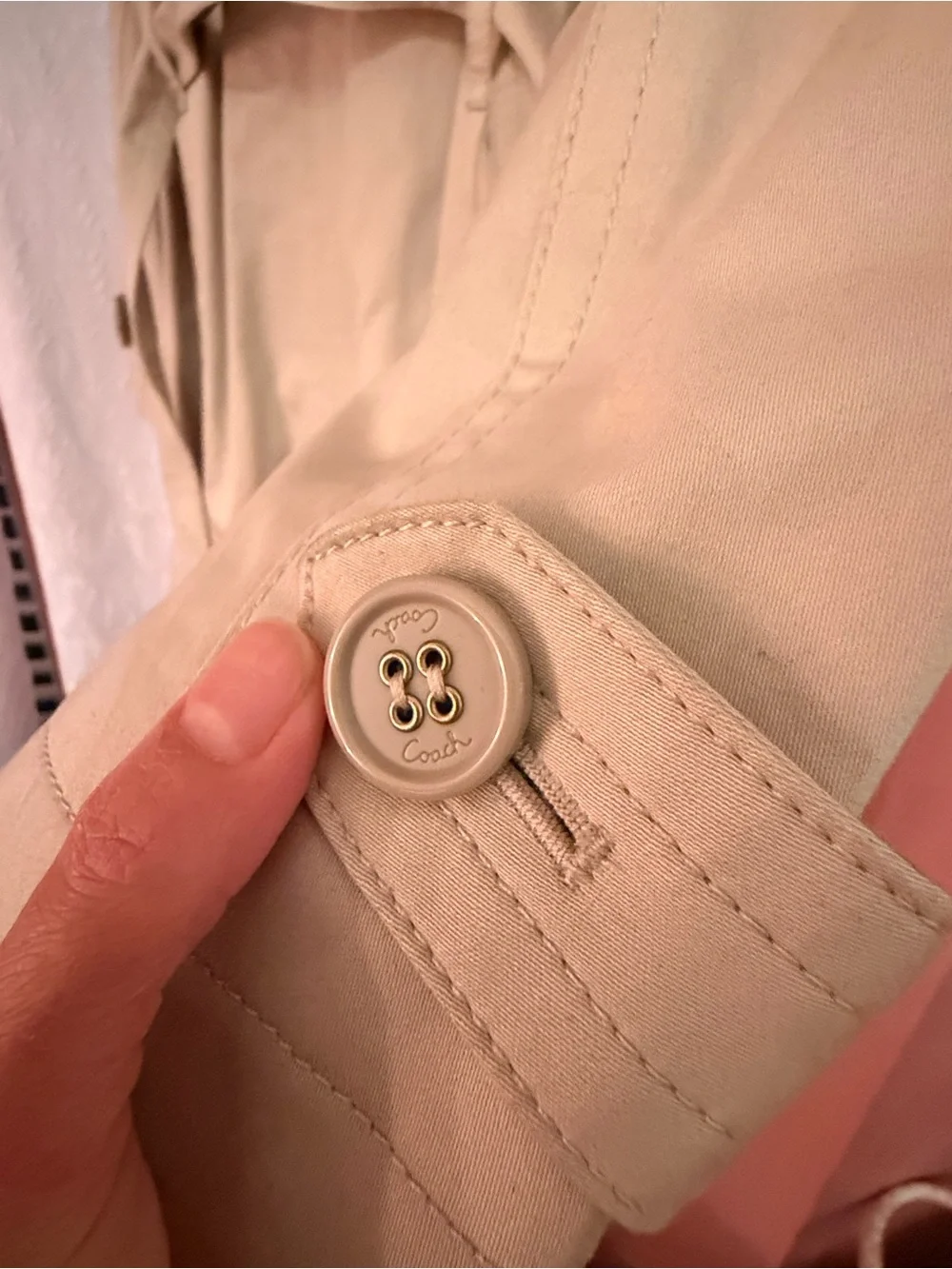 Vintage Coach Khaki Trench Coat with Belt
